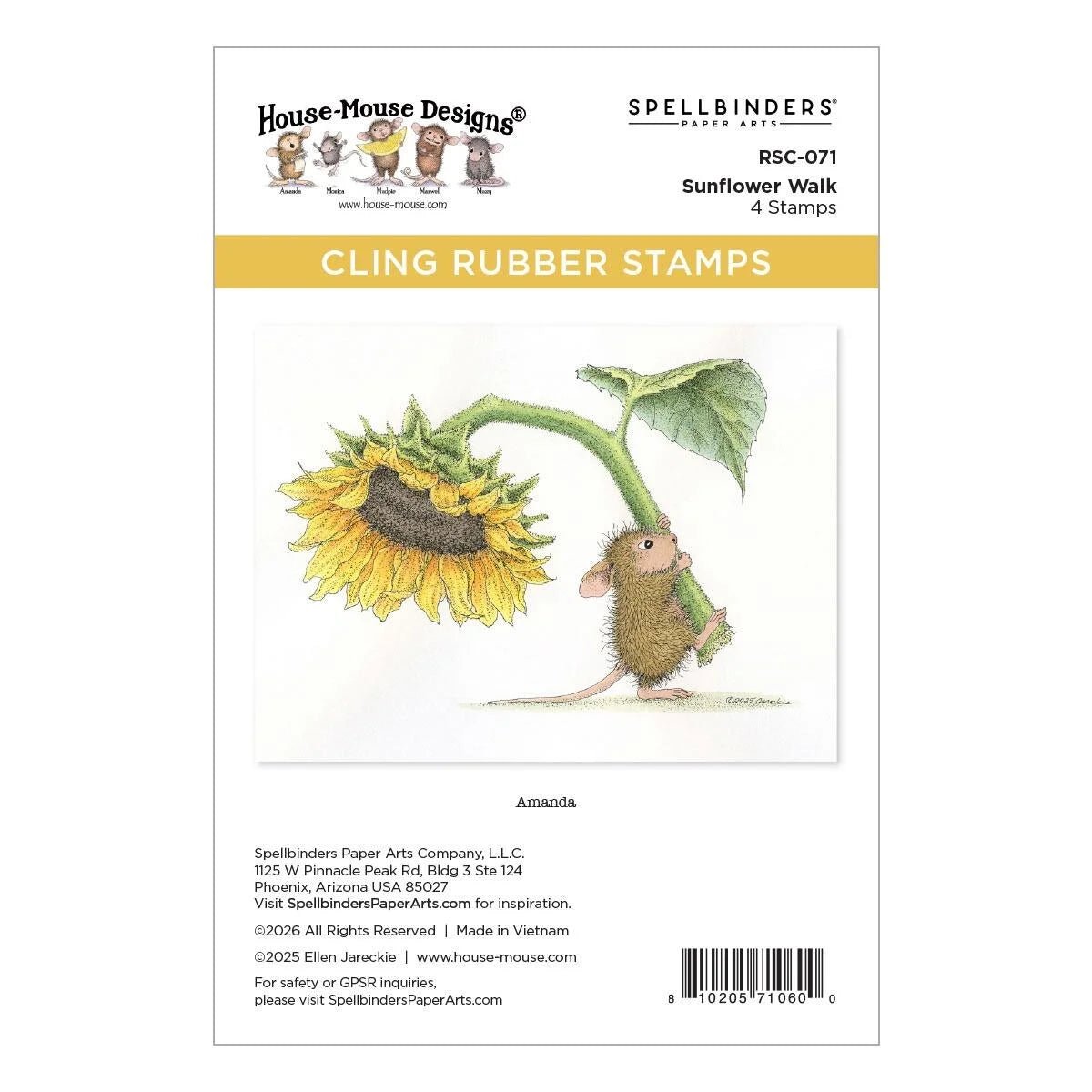 Spellbinders House-Mouse Sunflower Walk Bundle Stamps Friendship Celebration - Home-Crafts