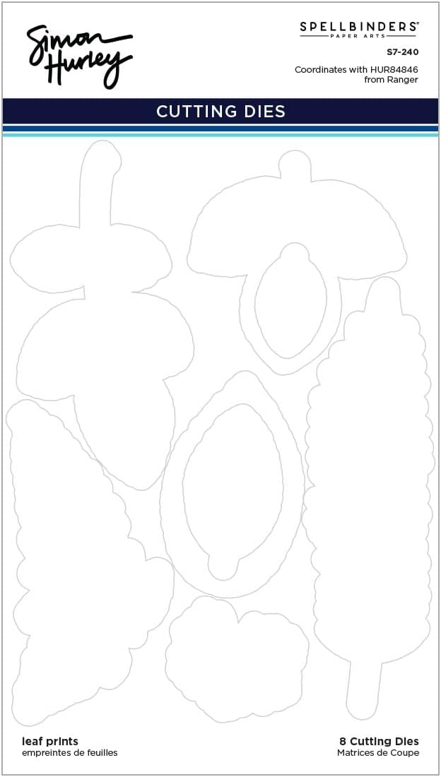 Spellbinders Leaf Prints Etched Dies - Eight Shapes - Compatible with Most Die-Cutting Machines