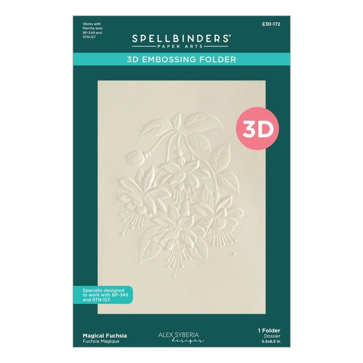Spellbinders Magical Fuchsia Bundle Embossing Folder Press Die Stencil Set - Home-Crafts