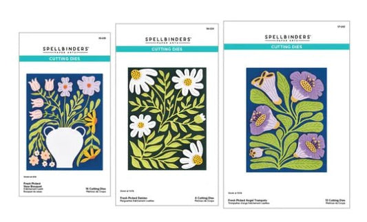 Spellbinders More Fresh Picked Floral Die Bundle - Vase Daisies Trumpets - Home-Crafts