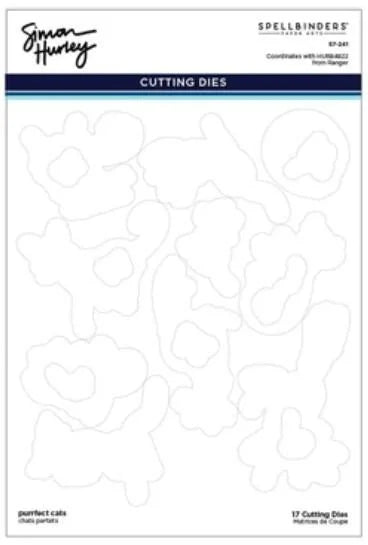 Spellbinders Purrfect Cats Etched Dies for Coordinating Stamp Set by Simon Hurley