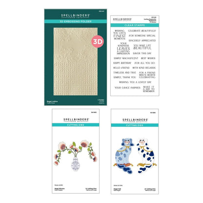 Spellbinders Regal Reflections Dies 3D Folder Stamp Bundle for Cards - Home-Crafts
