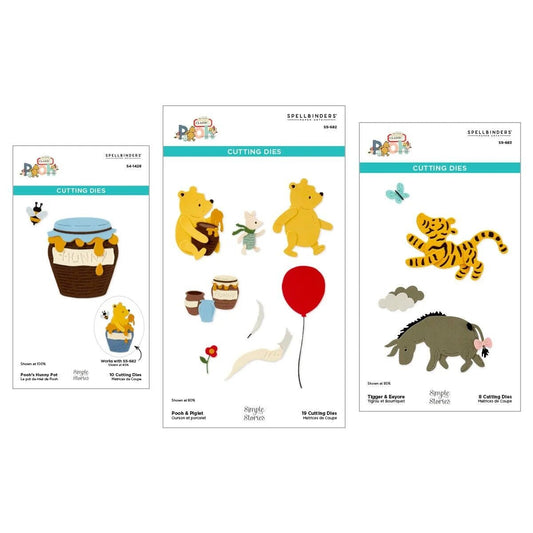 Spellbinders Say Cheese Classic Pooh Die Bundle Hunny Pot Piglet Tigger Eeyore - Home-Crafts