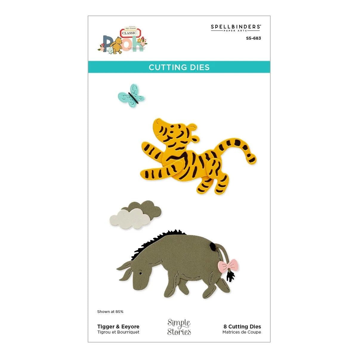 Spellbinders Say Cheese Classic Pooh Die Bundle Hunny Pot Piglet Tigger Eeyore - Home-Crafts