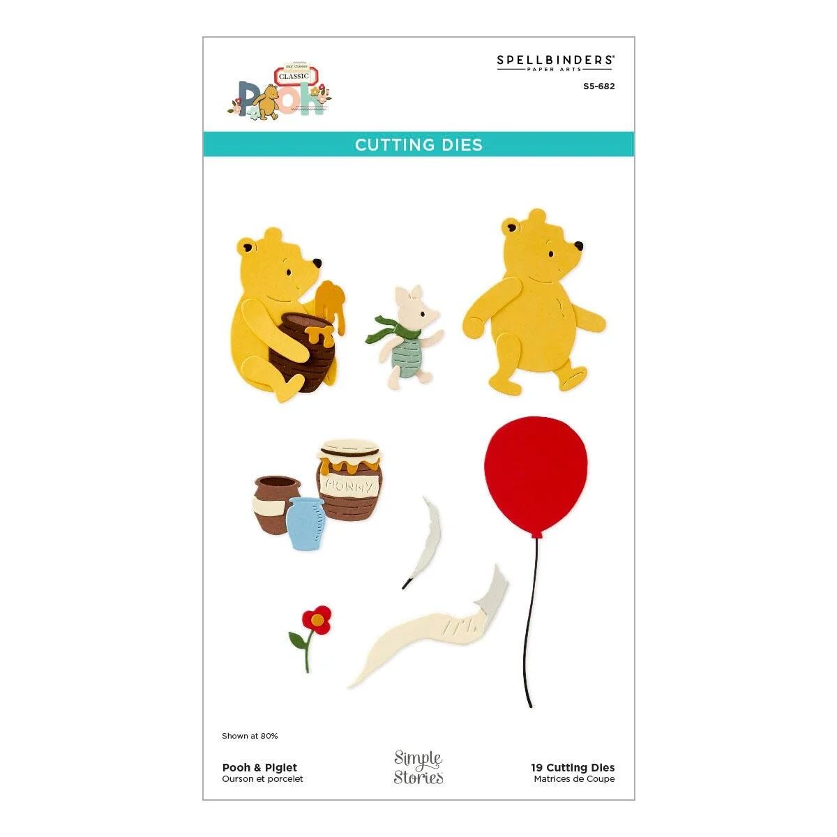 Spellbinders Say Cheese Classic Pooh Die Bundle Hunny Pot Piglet Tigger Eeyore - Home-Crafts