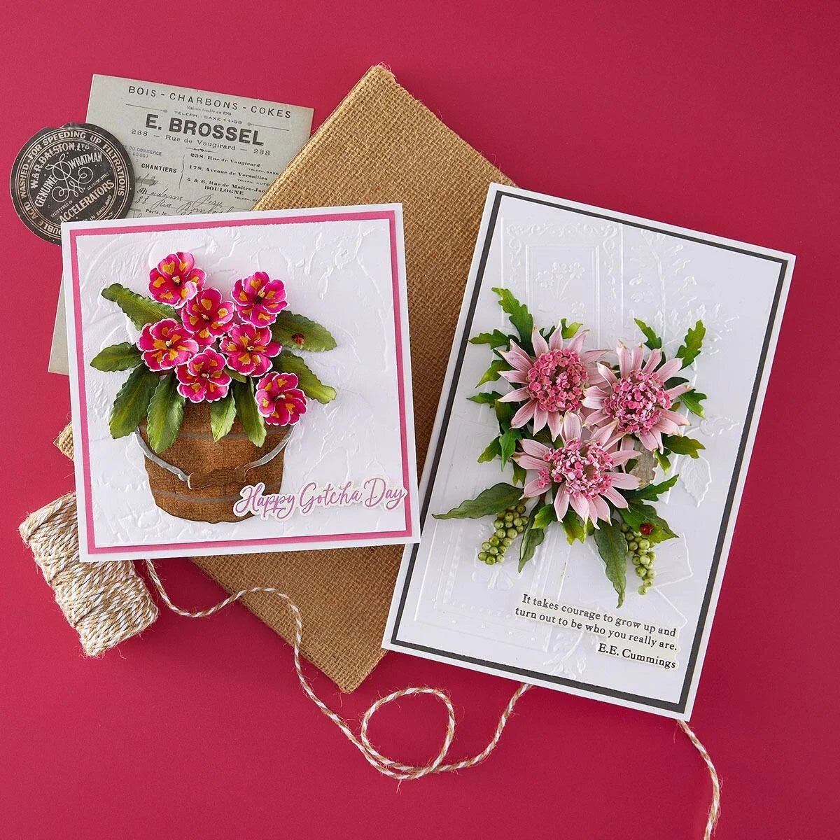 Spellbinders Serenity Garden Die Bundle Primrose Foliage Astrantia Ladybugs - Home-Crafts