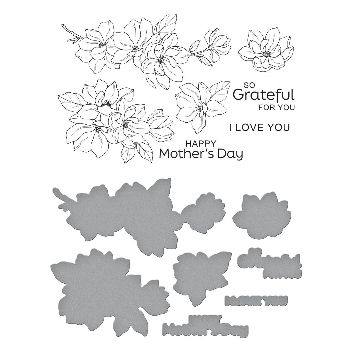 Spellbinders Spring Magnolias Press Plate & Die Set