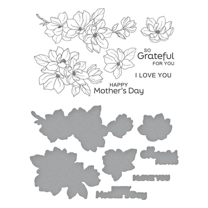 Spellbinders Spring Magnolias Press Plate & Die Set