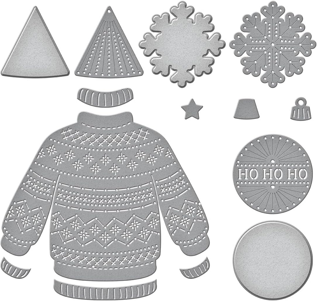 Spellbinders Stitched Christmas Sweater Etched Die Set