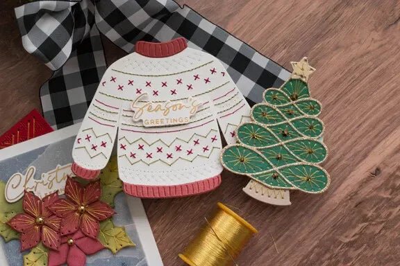 Spellbinders Stitched Christmas Sweater Etched Die Set