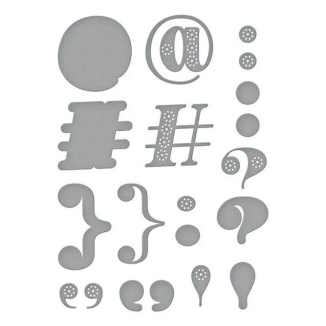 Spellbinders Stitched Numbers Punctuation Symbols Bundle - Stitched Numbers Plus Collection