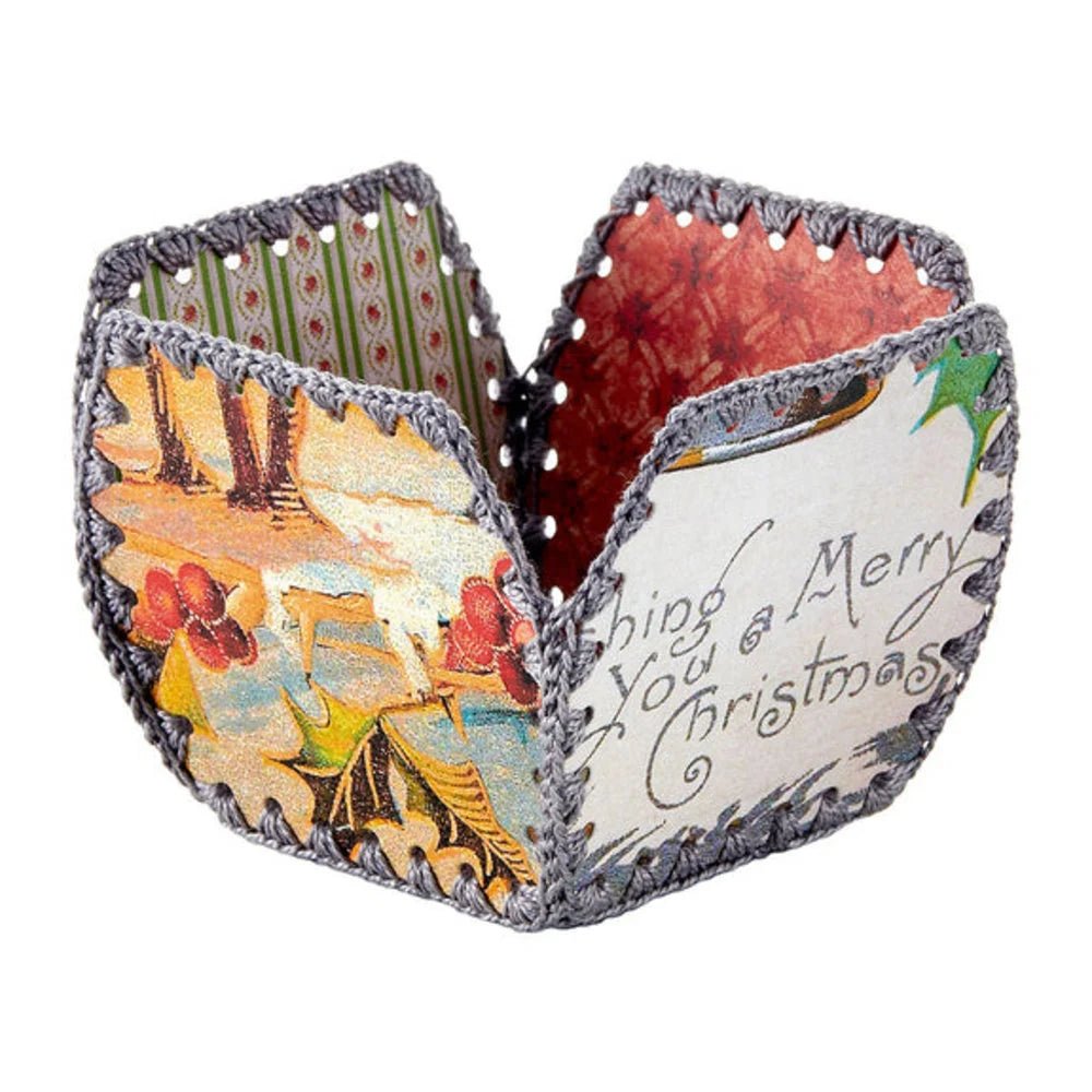Spellbinders Vintage Handcrafted Square Base and Sides Bowl Deep Etched Dies