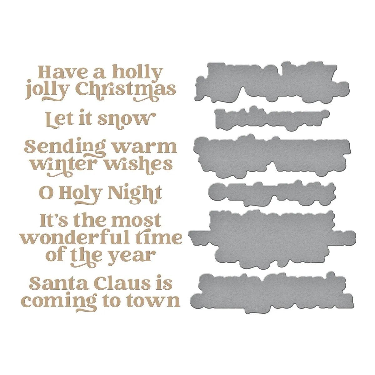 Spellbinders Wonderful Winter Sentiments Glimmer Hot Foil Plate & Die Set
