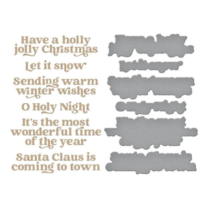 Spellbinders Wonderful Winter Sentiments Glimmer Hot Foil Plate & Die Set