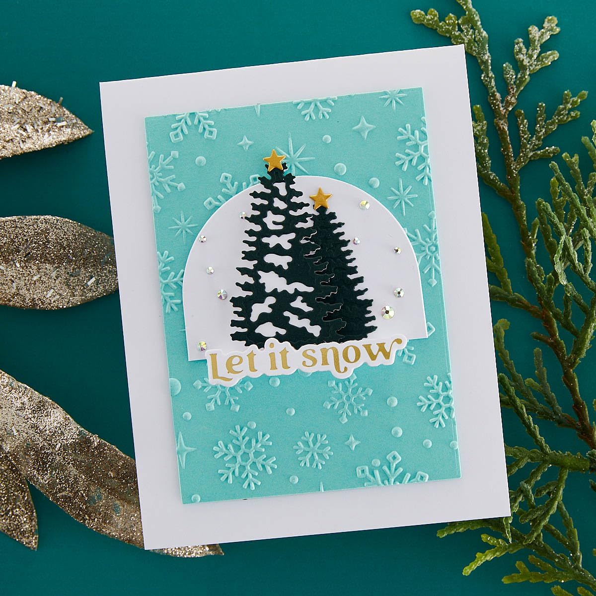 Spellbinders Wonderful Winter Sentiments Glimmer Hot Foil Plate & Die Set