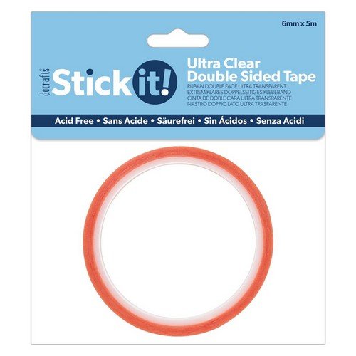 Stick It Ultra Clear Tape 6mm x 5m - Double Sided Adhesive for Card Making - Home-Crafts