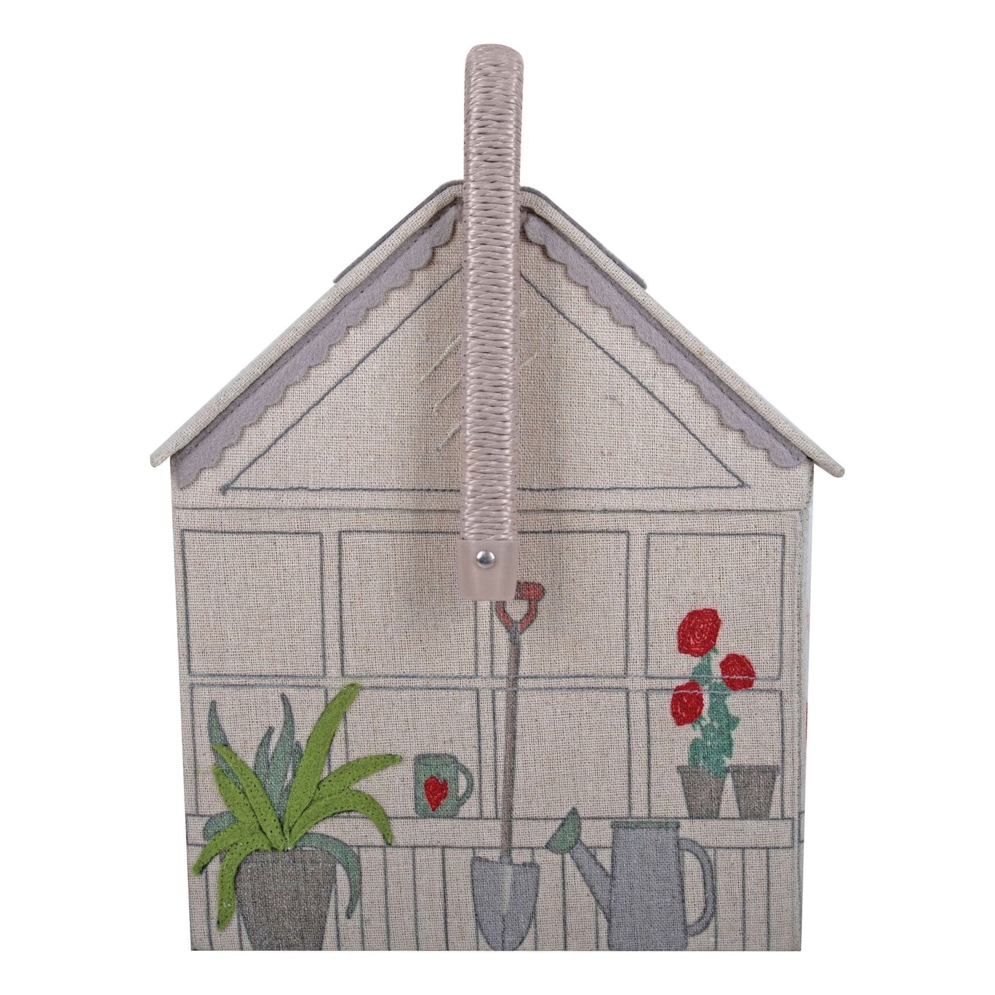 Strawberry Greenhouse Sewing Box - Embroidered Novelty Storage with Organiser Tray - Home - Crafts