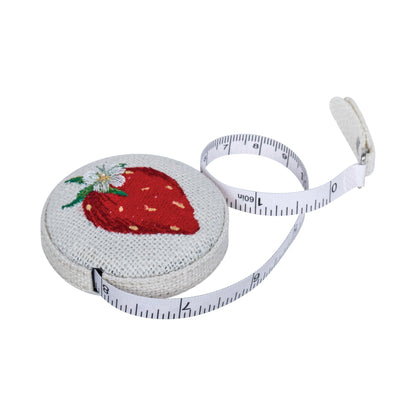 Strawberry Greenhouse Tape Measure - Embroidered Linen 150cm/60" Measure - Home - Crafts