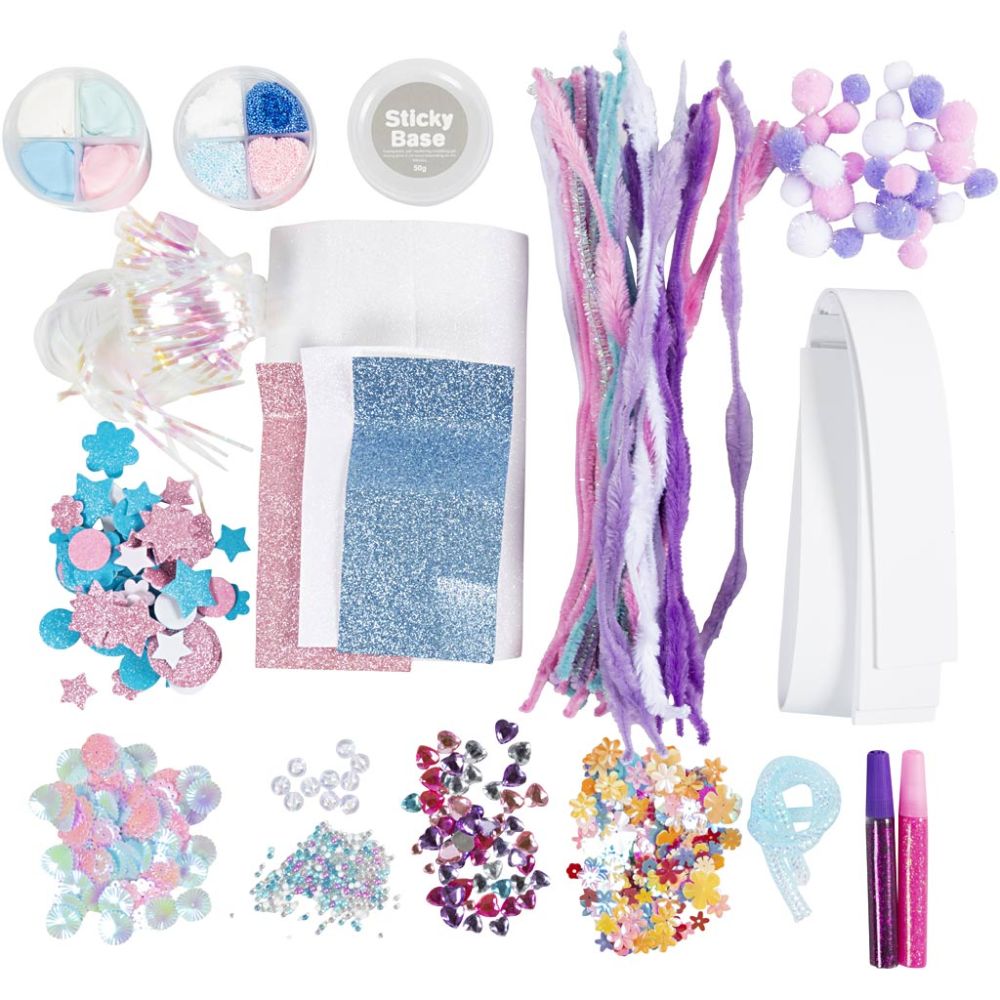 Sweetie Craft Mix - Pastel Crafting Supplies with Foam Clay, EVA Shapes & Glitter - Home - Crafts