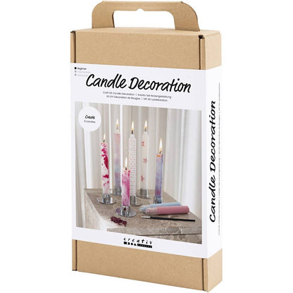 Taper Candle Decorating Kit - 3 Techniques for Painting & Marbling White Candles - Home - Crafts