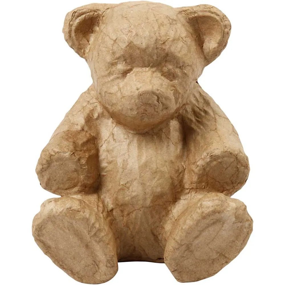 Teddy Animal Shaped Plain Handmade Paper Mache Make H:18cm L:15cm Decorative Art
