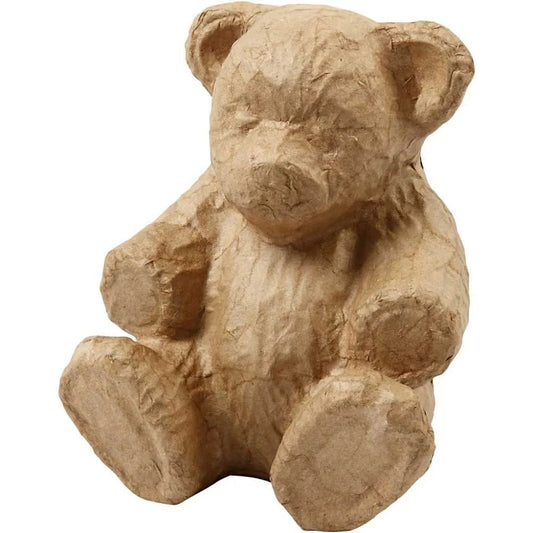 Teddy Animal Shaped Plain Handmade Paper Mache Make H:18cm L:15cm Decorative Art