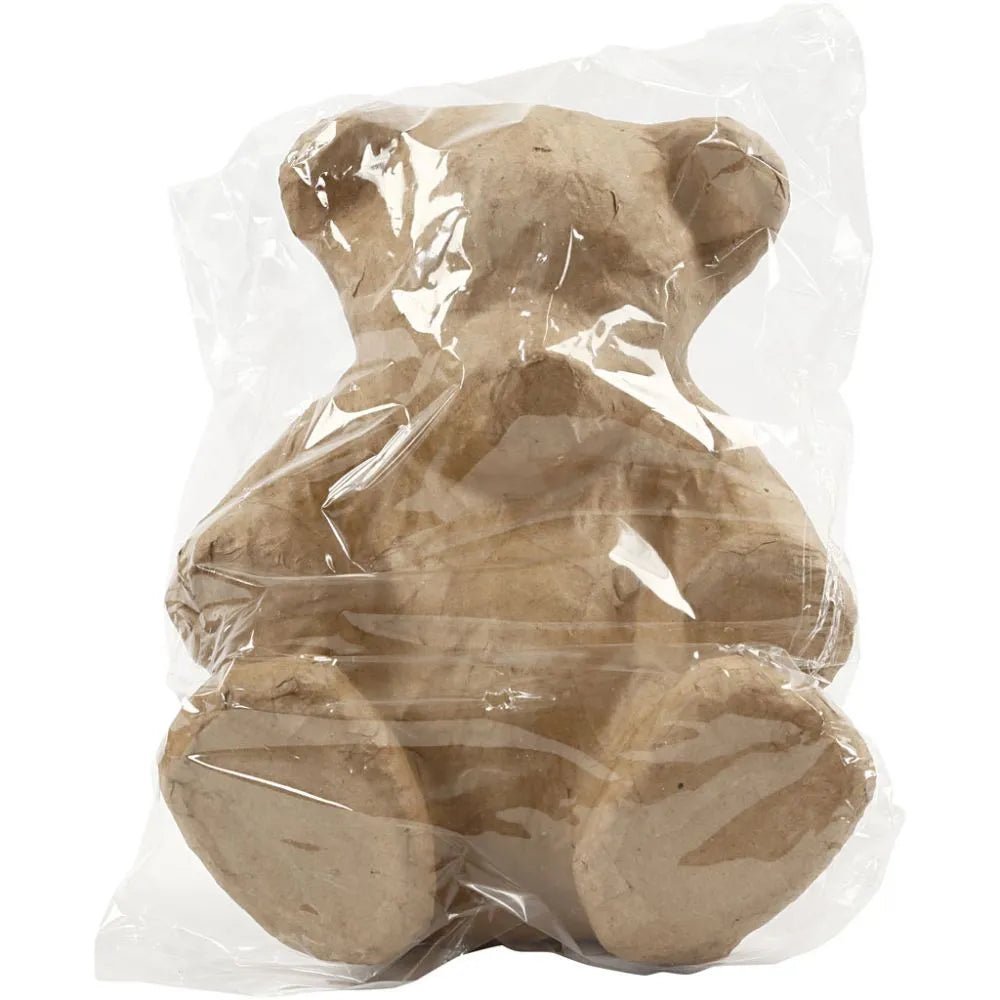 Teddy Animal Shaped Plain Handmade Paper Mache Make H:18cm L:15cm Decorative Art