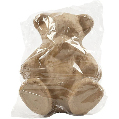 Teddy Animal Shaped Plain Handmade Paper Mache Make H:18cm L:15cm Decorative Art