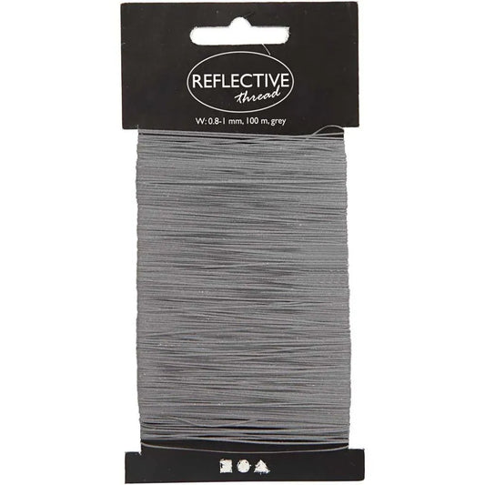 Thin Flat Reflective Grey Thread Polyester 100m Sewing W: 0.8-1 mm Crafts Design