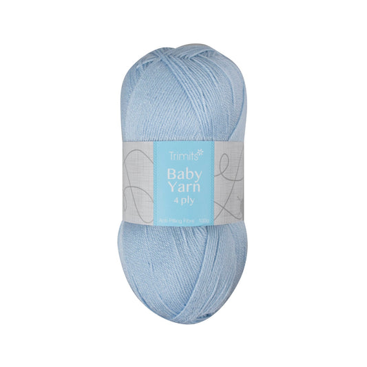 Trimits Baby Blue Soft Anti - Pilling 4 Ply Baby Yarn - 400m Fine Acrylic Knitting - Home - Crafts
