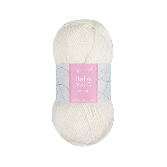 Trimits Cream Aran Baby Yarn - 165m Anti - Pilling Acrylic Yarn for Knitting & Crochet (6 - Pack) - Home - Crafts