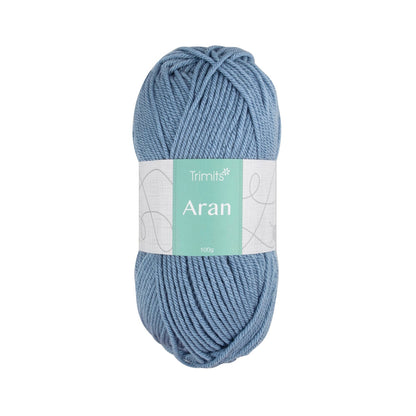 Trimits Denim Blue Classic Aran Weight Acrylic Yarn - 165m Soft Knitting & Crochet Yarn (6 - Pack) - Home - Crafts