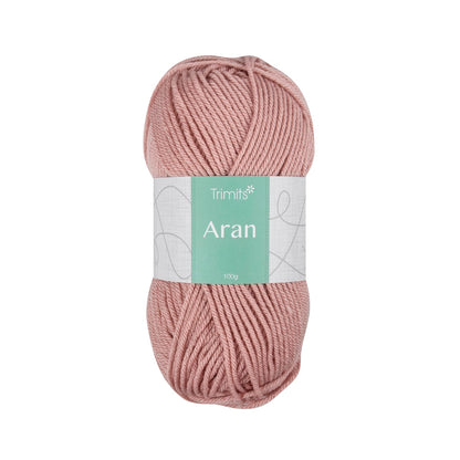 Trimits Dusty Rose Classic Aran Weight Acrylic Yarn - 165m Soft Knitting & Crochet Yarn (6 - Pack) - Home - Crafts
