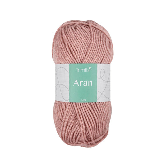 Trimits Dusty Rose Classic Aran Weight Acrylic Yarn - 165m Soft Knitting & Crochet Yarn (6 - Pack) - Home - Crafts