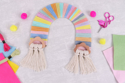 Trimits Golden Metal Craft Hoops 20cm Star Rainbow Crocheting Macramé Decor Crafts