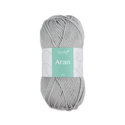 Trimits Grey Classic Aran Weight Acrylic Yarn - 165m Soft Knitting & Crochet Yarn (6 - Pack) - Home - Crafts