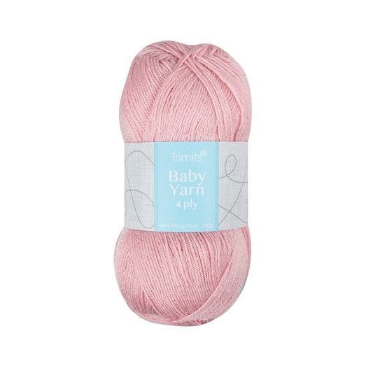 Trimits Pink Soft Anti - Pilling 4 Ply Baby Yarn - 400m Fine Acrylic Knitting & Crochet Thread (OEKO - TEX Certified) - Home - Crafts