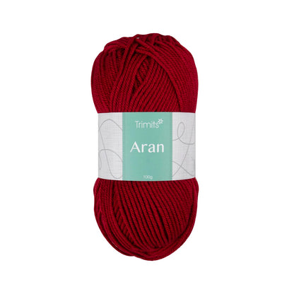 Trimits Scarlet Classic Aran Weight Acrylic Yarn - 165m Soft Knitting & Crochet Yarn (6 - Pack) - Home - Crafts