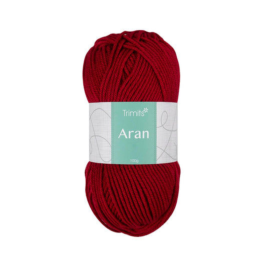 Trimits Scarlet Classic Aran Weight Acrylic Yarn - 165m Soft Knitting & Crochet Yarn (6 - Pack) - Home - Crafts