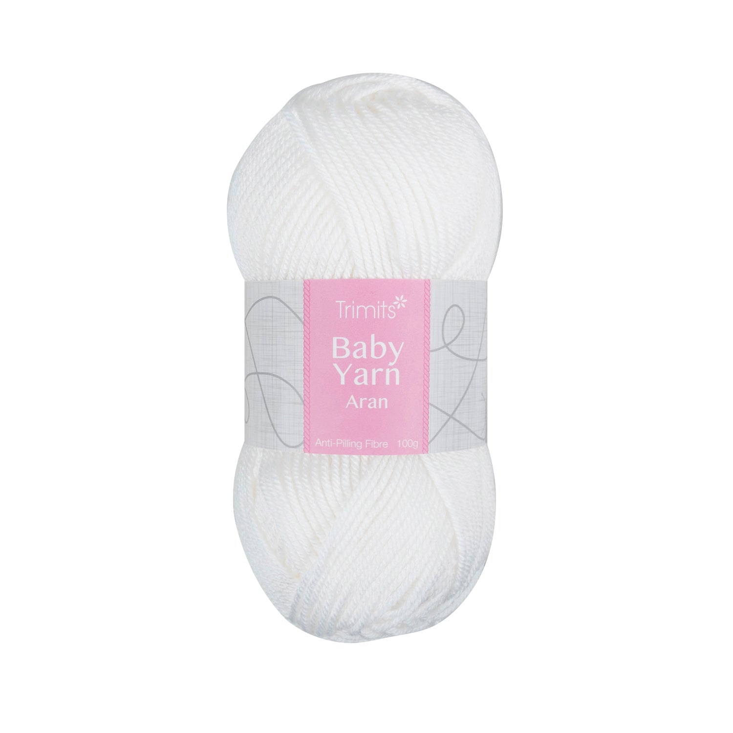 Trimits White Aran Baby Yarn - 165m Anti - Pilling Acrylic Yarn for Knitting & Crochet (6 - Pack) - Home - Crafts