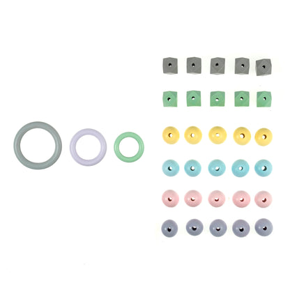 Trimits Wooden Beads & Rings Pack - Assorted Colours Macramé Home Decoration hanging Crafts