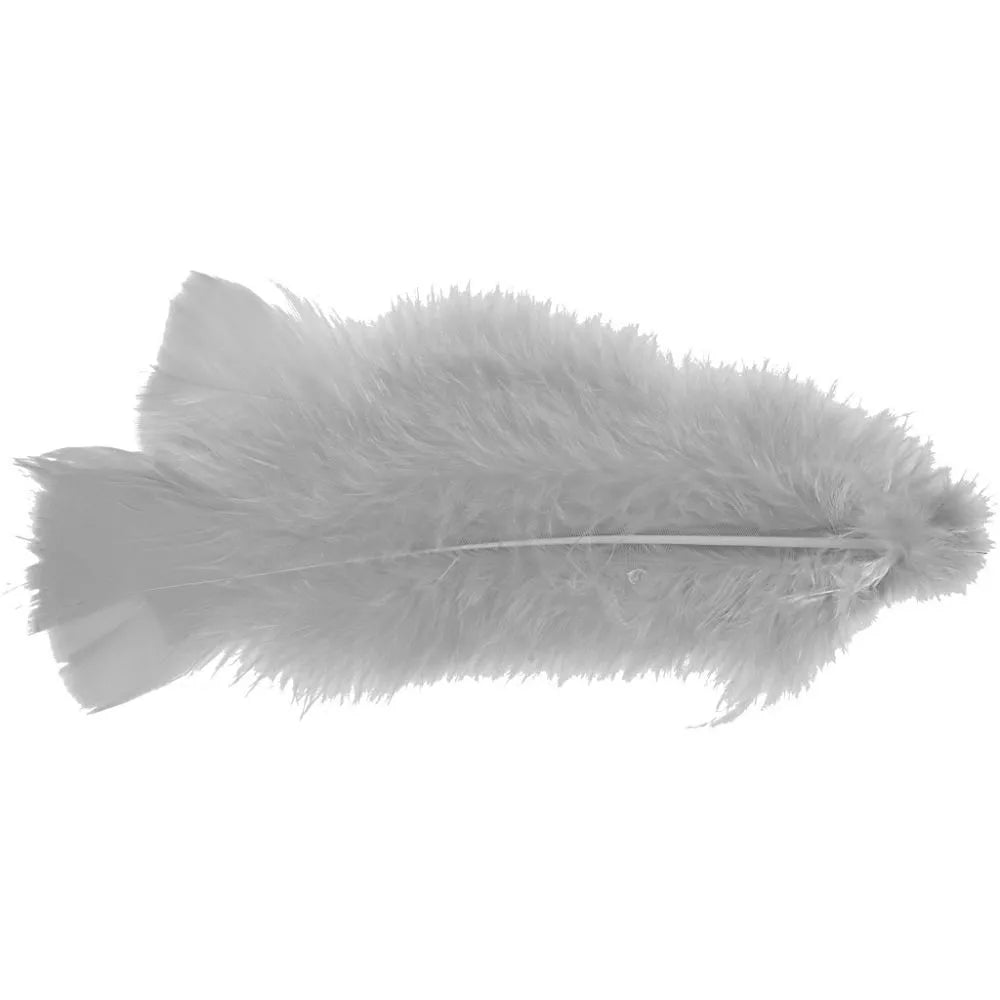 Turkey Feathers Craft Accessories Decoration 18 Bundles L:11-17 cm White