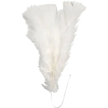 Turkey Feathers Craft Accessories Decoration 18 Bundles L:11-17 cm White