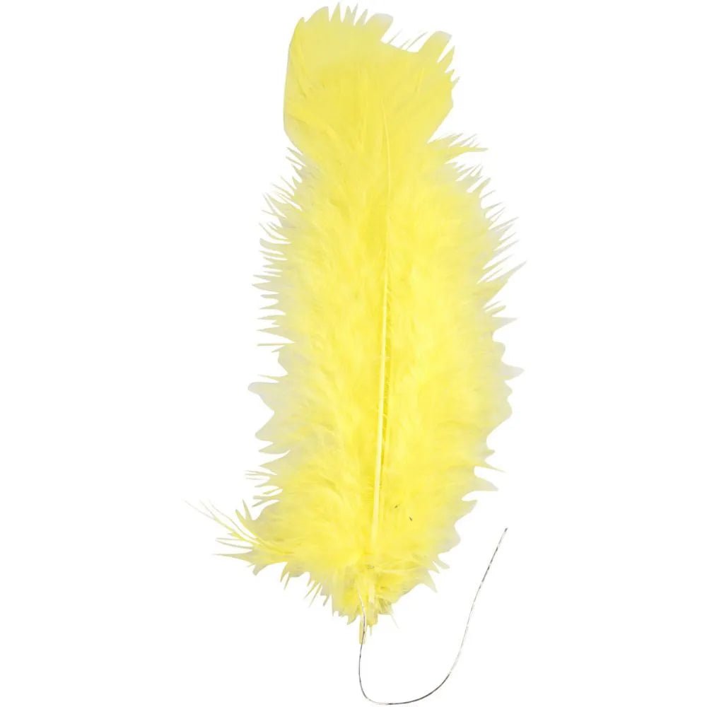 Turkey Feathers Craft Decorations 18 Bundles In 3 Pcs Assembled L:11-17cm Yellow