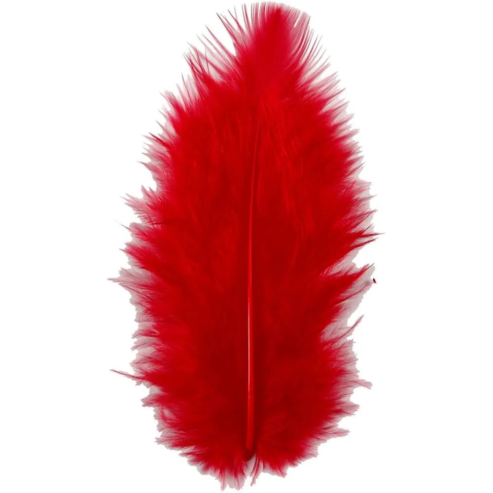 Turkey Feathers Craft Wedding Decoration 15 Pcs 5-12cm Embellishment Red