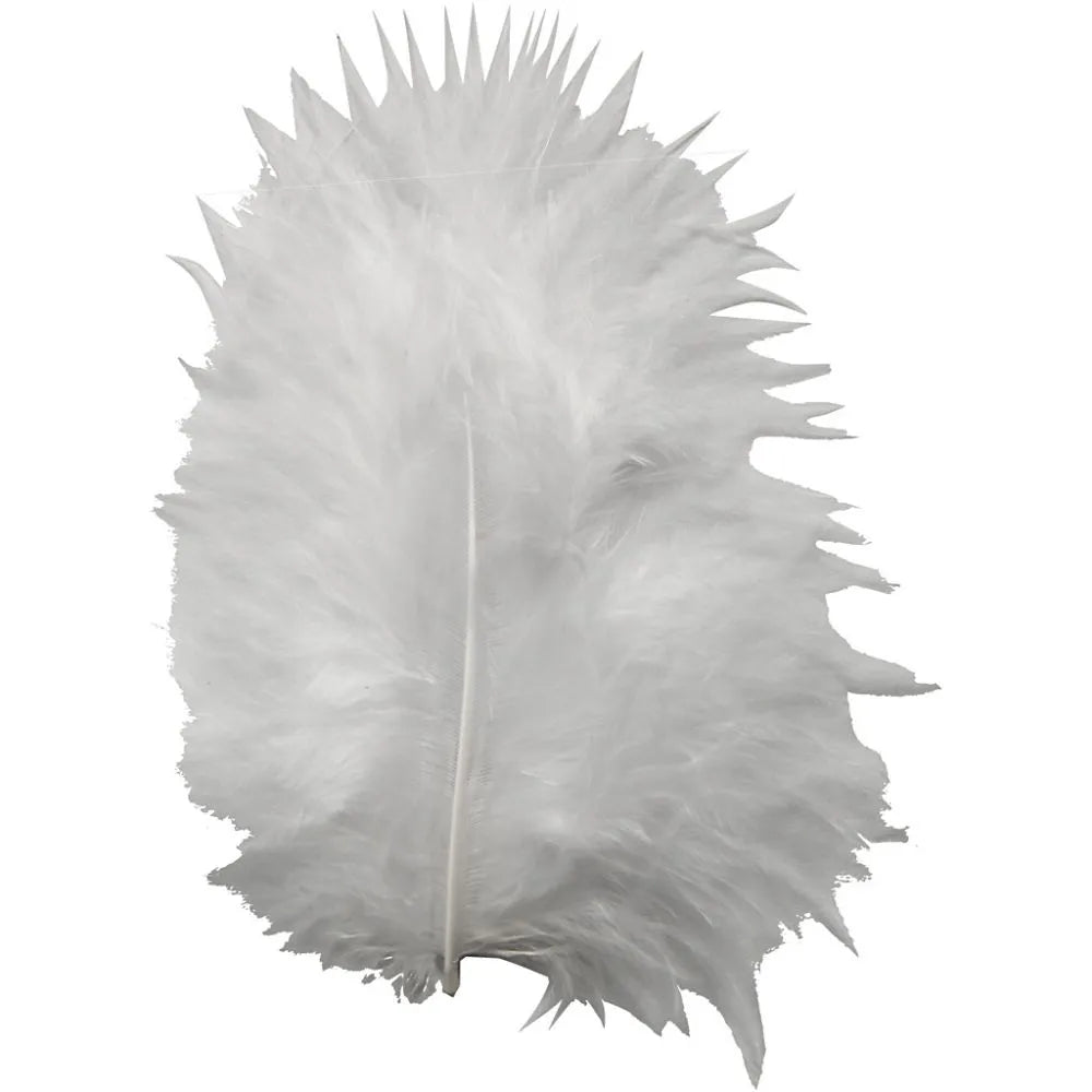 Turkey Feathers Craft Wedding Decoration 15 Pcs 5-12cm Embellishment White