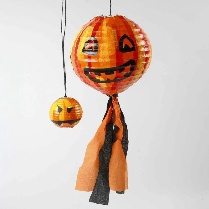 Rice Paper Orange Colour Lamp With Stand For Christmas Hanging Decorations 20 cm