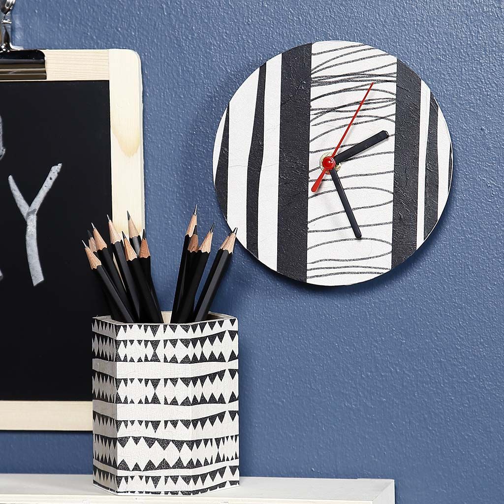 Wall Clock and Pencil Holder in Decoupage