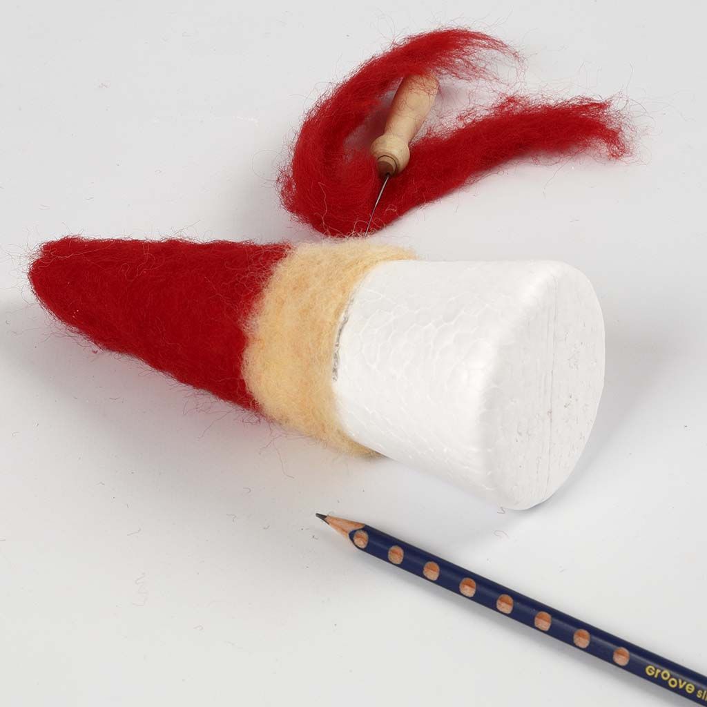 Needle-Felt Christmas Figures on Polystyrene Cones