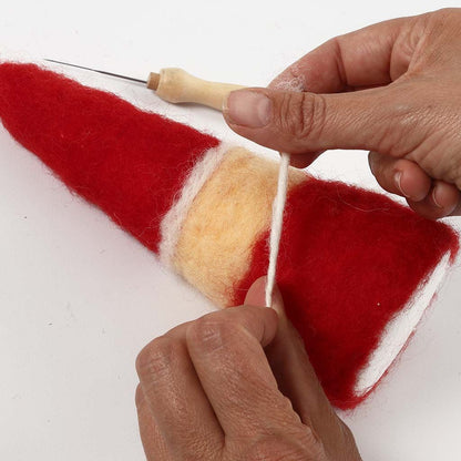 Needle-Felt Christmas Figures on Polystyrene Cones